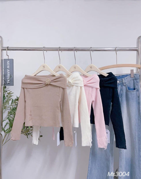 Knitted Off-Shoulder Fashionable Tops